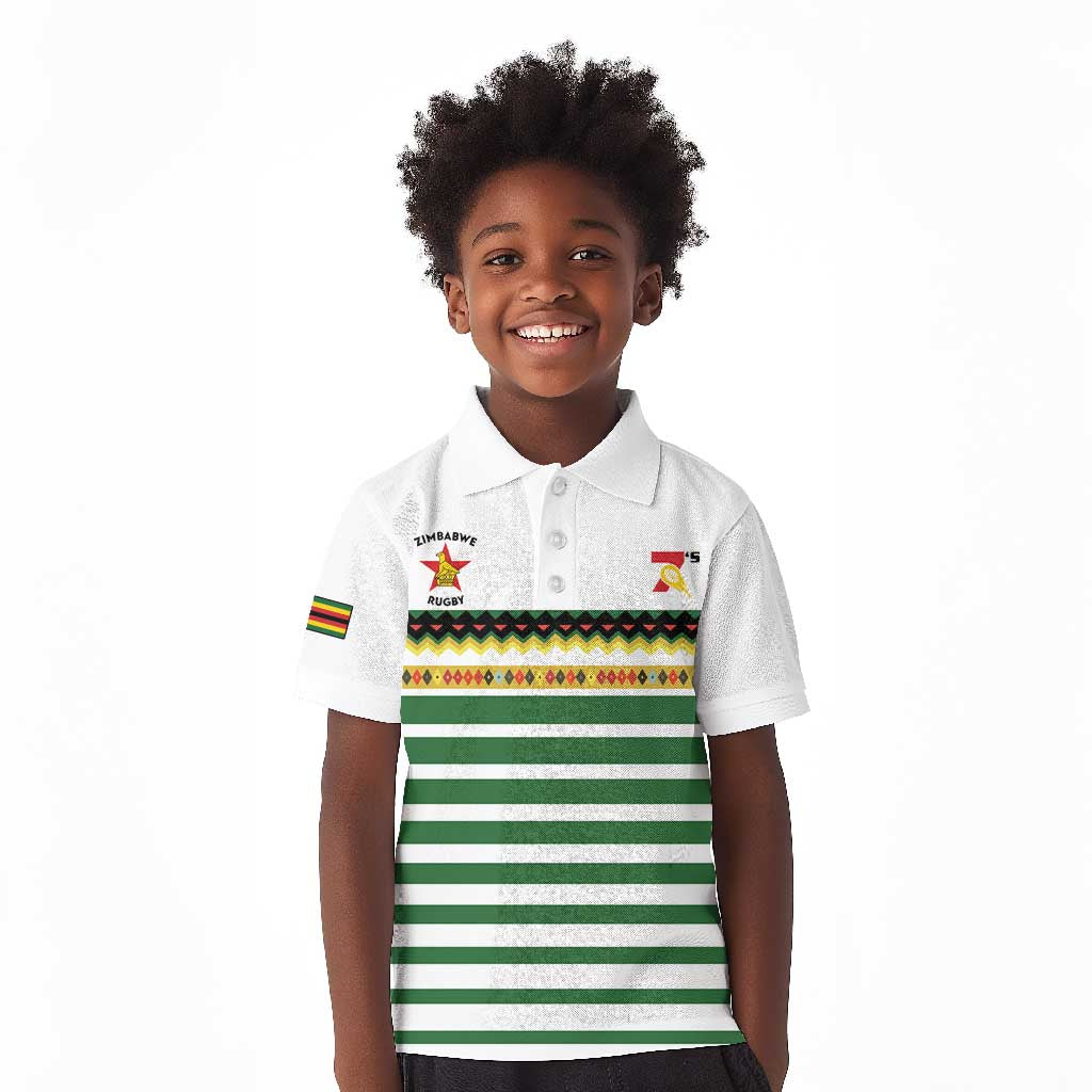 Zimbabwe Rugby Sevens Custom Kid Polo Shirt Go Cheetahs - African Pride