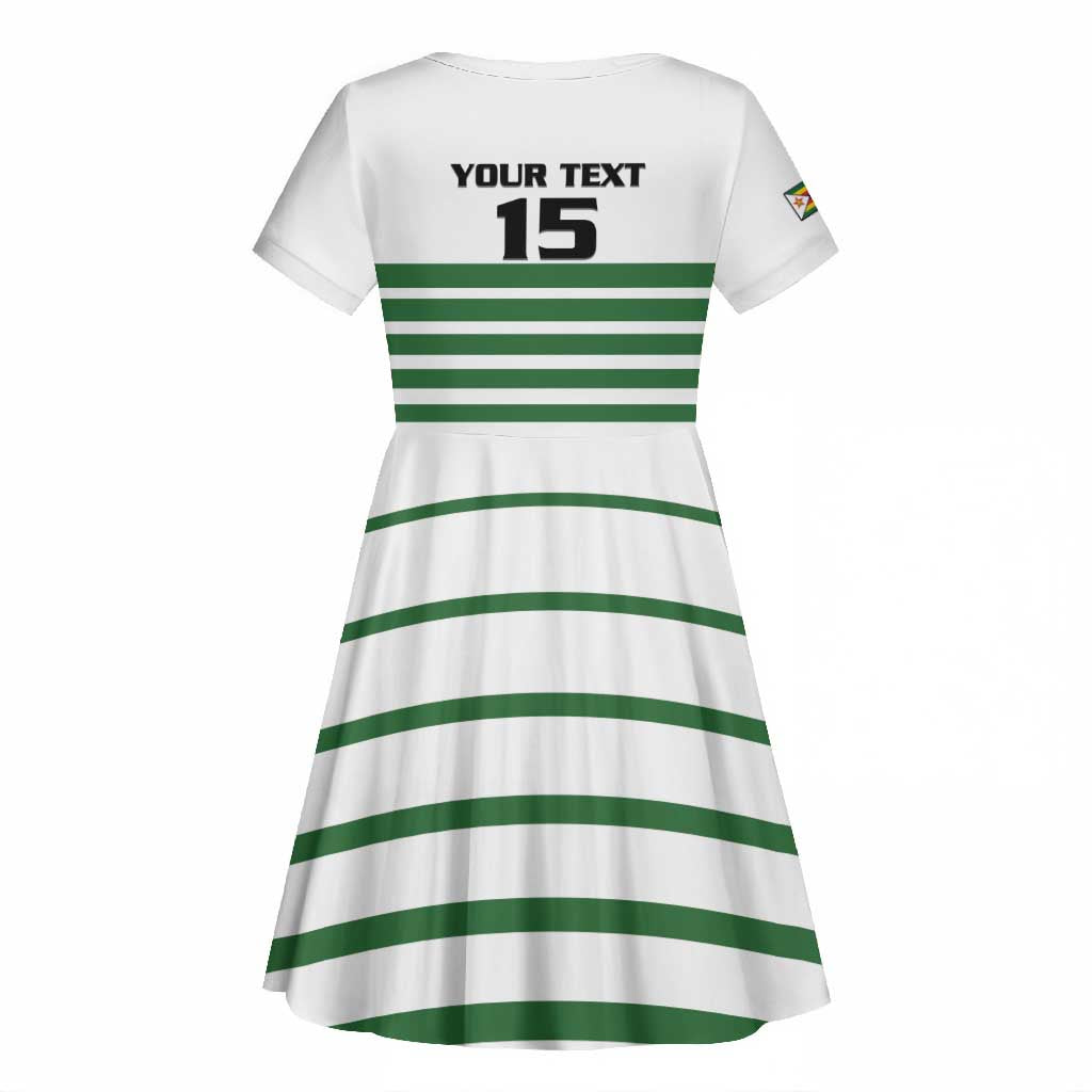 Zimbabwe Rugby Sevens Custom Kid Short Sleeve Dress Go Cheetahs - African Pride