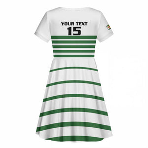 Zimbabwe Rugby Sevens Custom Kid Short Sleeve Dress Go Cheetahs - African Pride