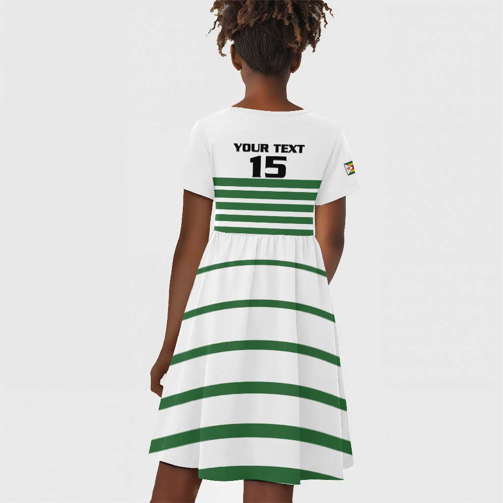Zimbabwe Rugby Sevens Custom Kid Short Sleeve Dress Go Cheetahs - African Pride