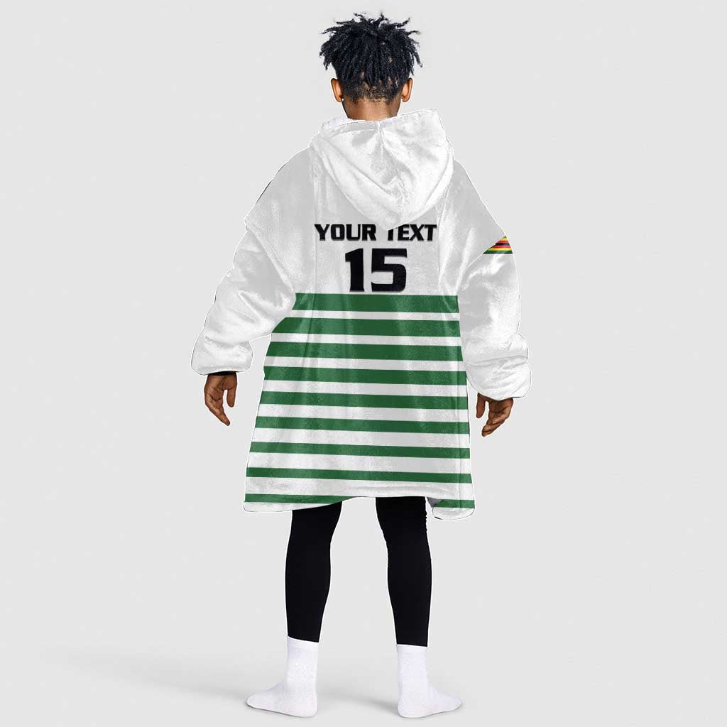 Zimbabwe Rugby Sevens Custom Kid Wearable Blanket Hoodie Go Cheetahs - African Pride