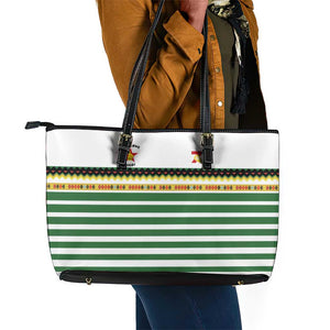 Zimbabwe Rugby Sevens Leather Tote Bag Go Cheetahs - African Pride