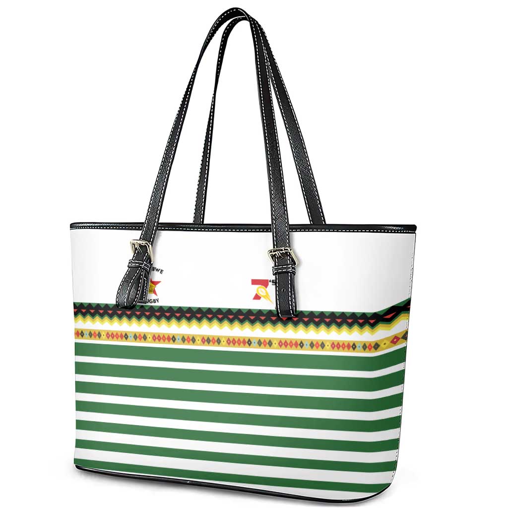 Zimbabwe Rugby Sevens Leather Tote Bag Go Cheetahs - African Pride