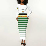 Zimbabwe Rugby Sevens Custom Long Sleeve Bodycon Dress Go Cheetahs - African Pride