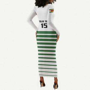 Zimbabwe Rugby Sevens Custom Long Sleeve Bodycon Dress Go Cheetahs - African Pride