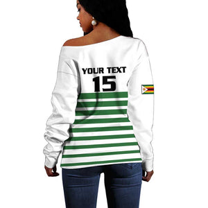 Zimbabwe Rugby Sevens Custom Off Shoulder Sweater Go Cheetahs - African Pride