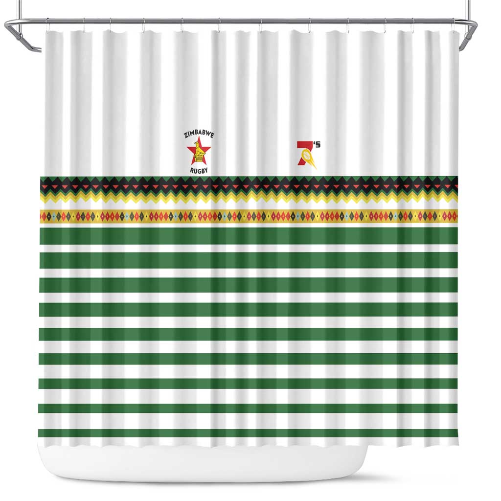 Zimbabwe Rugby Sevens Shower Curtain Go Cheetahs - African Pride