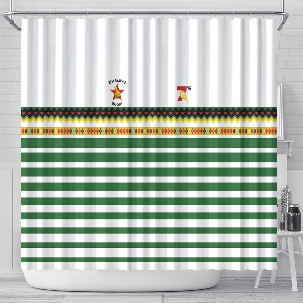 Zimbabwe Rugby Sevens Shower Curtain Go Cheetahs - African Pride