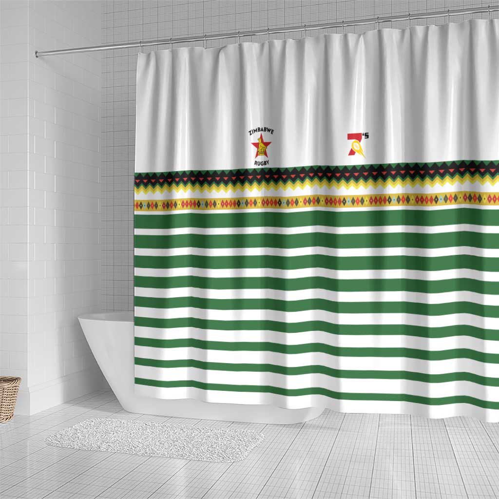 Zimbabwe Rugby Sevens Shower Curtain Go Cheetahs - African Pride