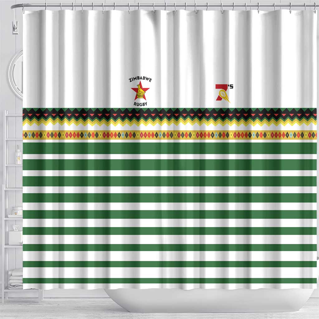 Zimbabwe Rugby Sevens Shower Curtain Go Cheetahs - African Pride