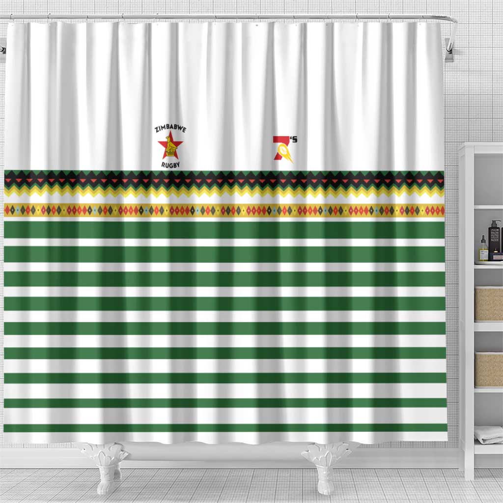 Zimbabwe Rugby Sevens Shower Curtain Go Cheetahs - African Pride