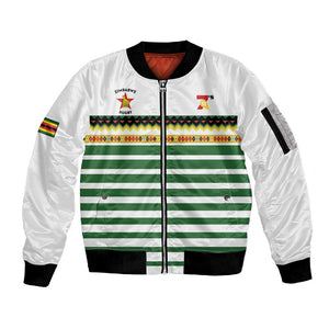 Zimbabwe Rugby Sevens Custom Sleeve Zip Bomber Jacket Go Cheetahs - African Pride