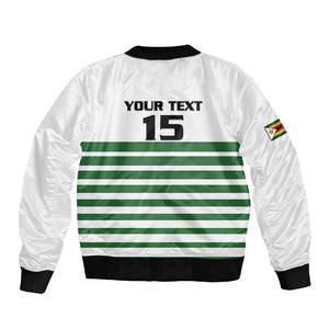Zimbabwe Rugby Sevens Custom Sleeve Zip Bomber Jacket Go Cheetahs - African Pride