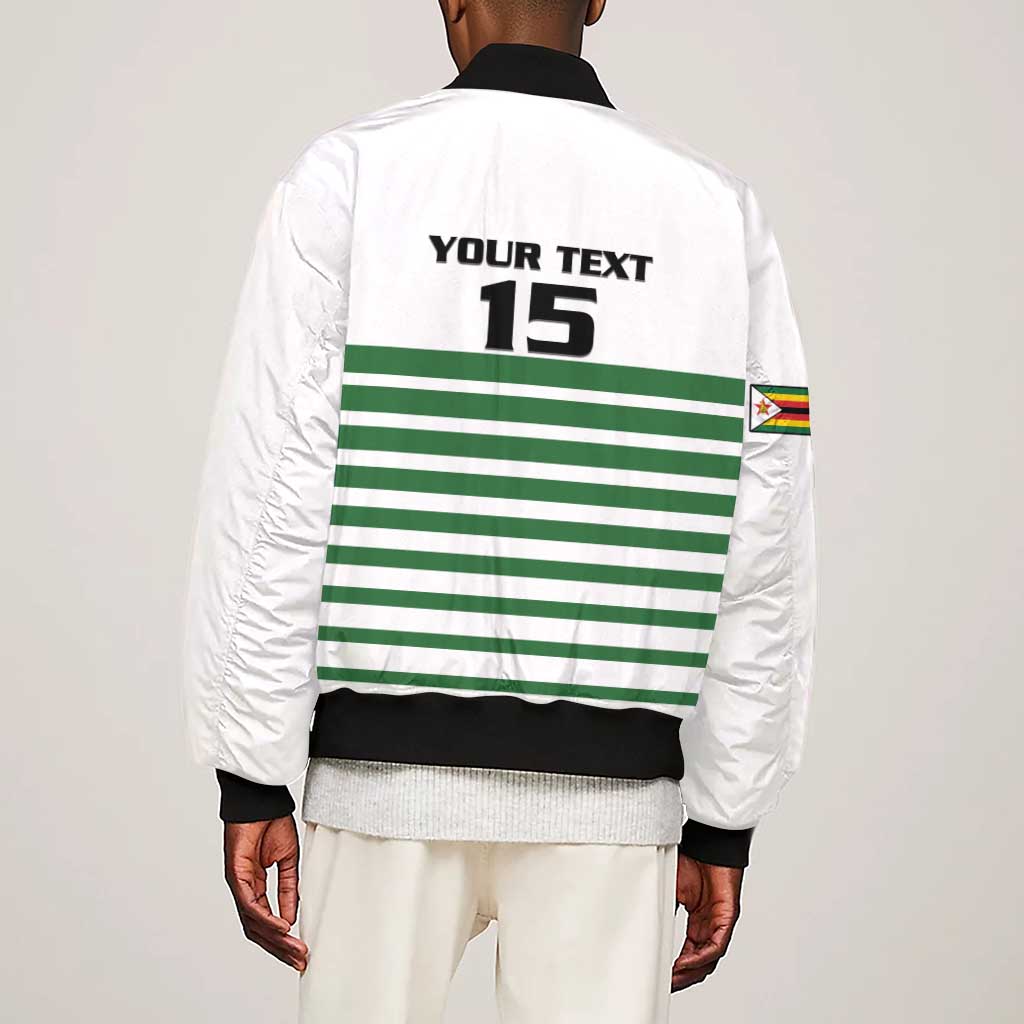 Zimbabwe Rugby Sevens Custom Sleeve Zip Bomber Jacket Go Cheetahs - African Pride