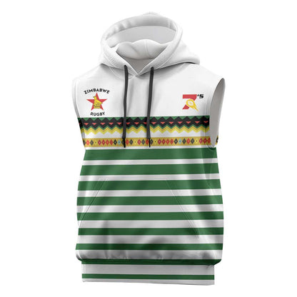 Zimbabwe Rugby Sevens Custom Sleeveless Hoodie Go Cheetahs - African Pride