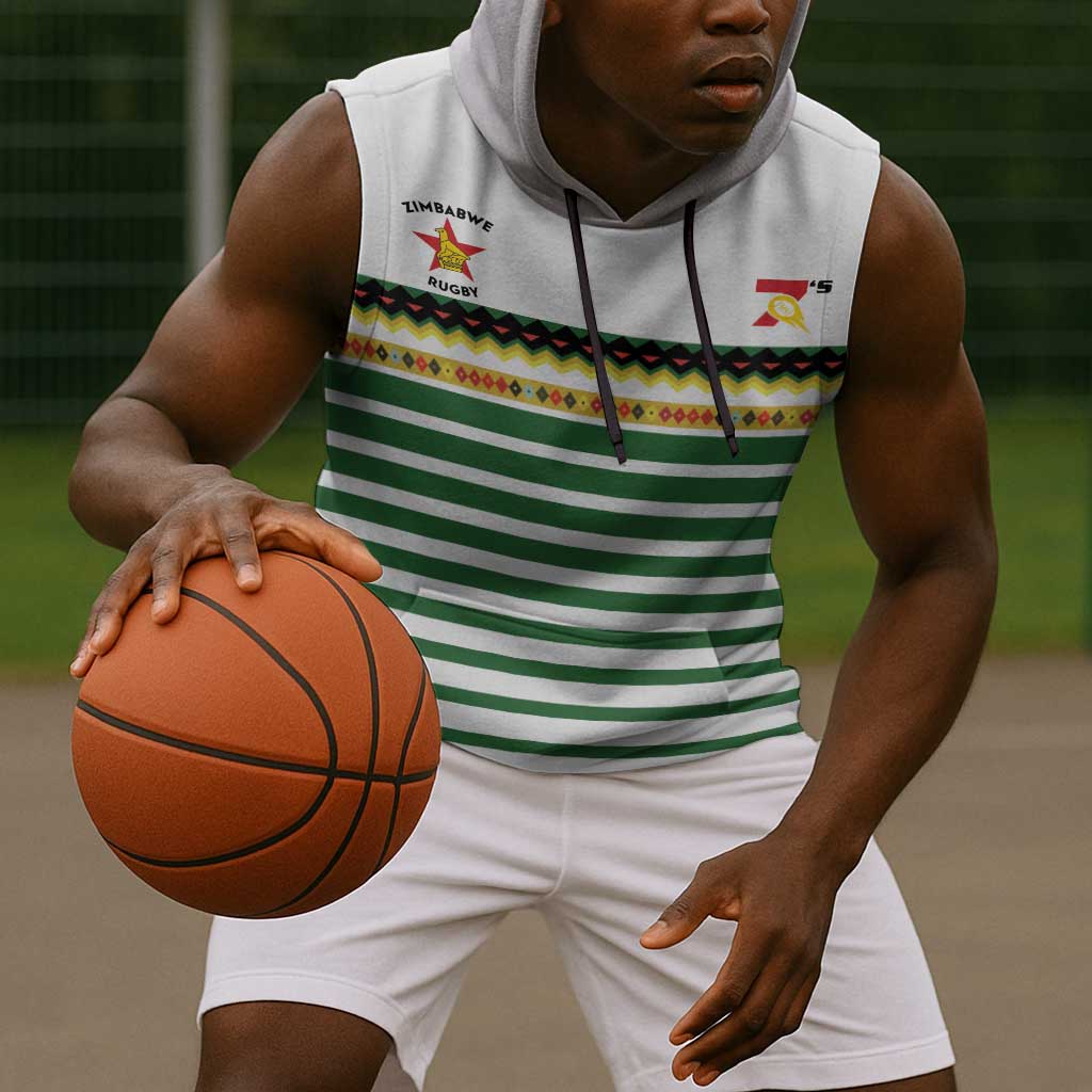 Zimbabwe Rugby Sevens Custom Sleeveless Hoodie Go Cheetahs - African Pride