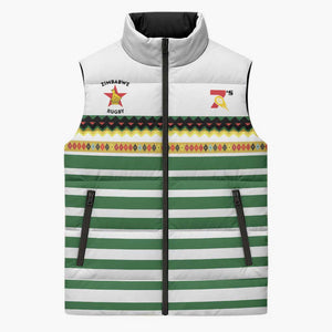 Zimbabwe Rugby Sevens Custom Sleeveless Puffer Jacket Go Cheetahs Go