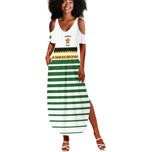 Zimbabwe Rugby Sevens Custom Summer Maxi Dress Go Cheetahs - African Pride