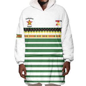 Zimbabwe Rugby Sevens Custom Wearable Blanket Hoodie Go Cheetahs - African Pride