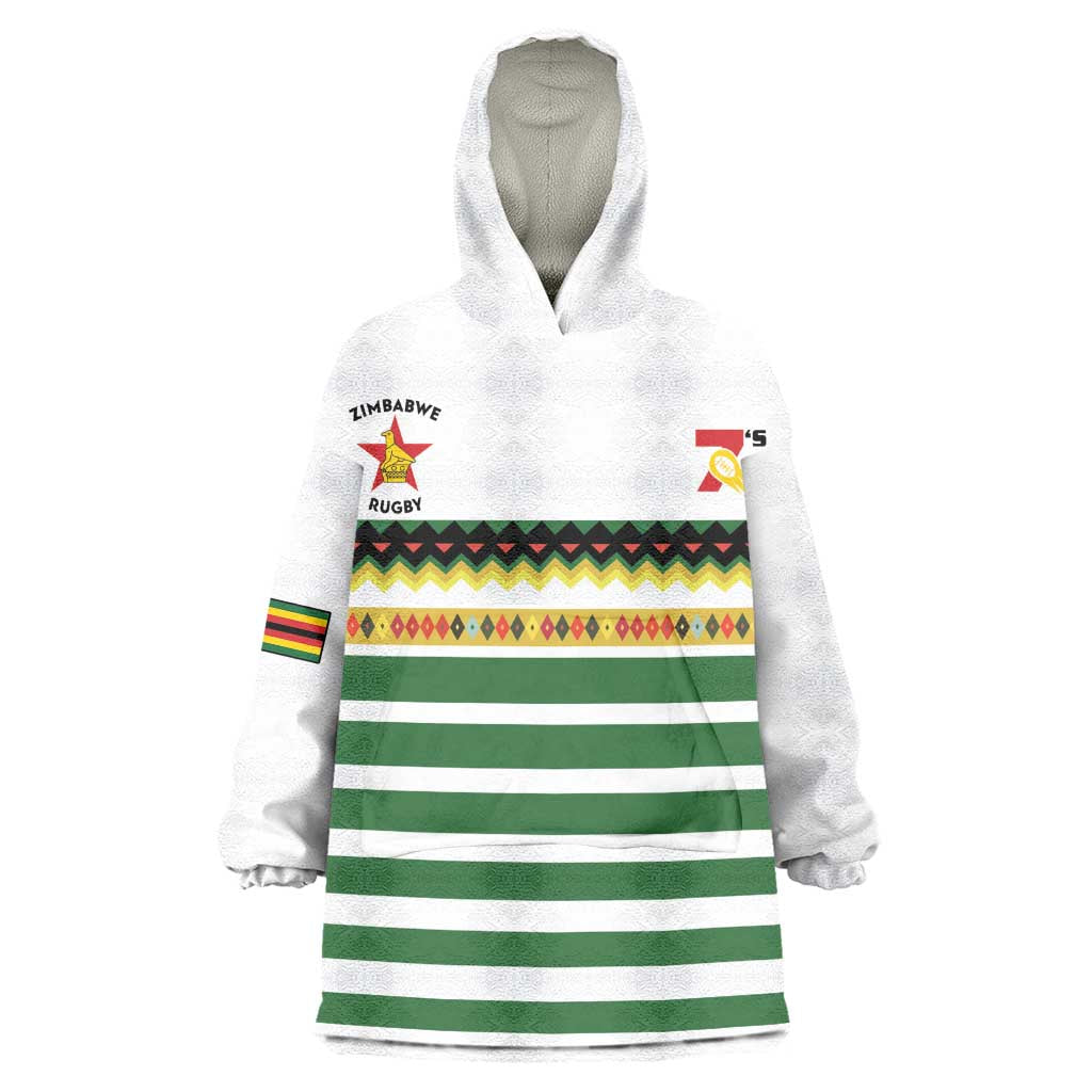 Zimbabwe Rugby Sevens Custom Wearable Blanket Hoodie Go Cheetahs - African Pride