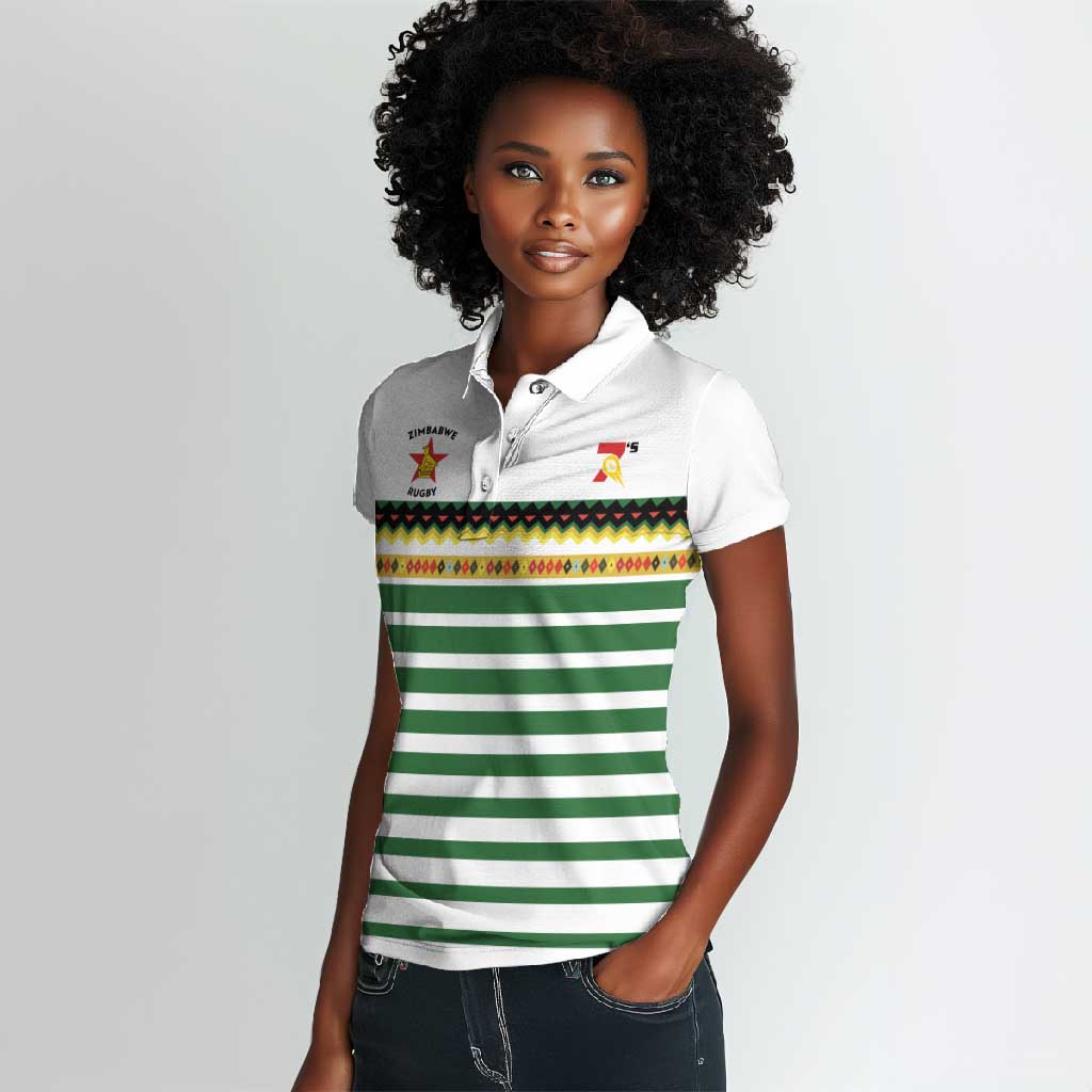 Zimbabwe Rugby Sevens Custom Women Polo Shirt Go Cheetahs - African Pride