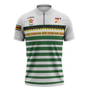 Zimbabwe Rugby Sevens Custom Zipper Polo Shirt Go Cheetahs Go