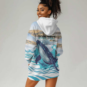 Personalized South Africa Whale Hermanus Fest Hoodie Dress - African Pride