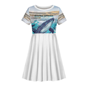 Personalized South Africa Whale Hermanus Fest Kid Short Sleeve Dress - African Pride