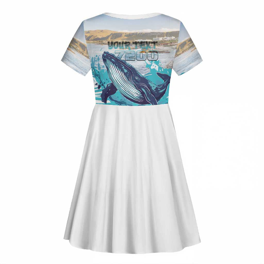 Personalized South Africa Whale Hermanus Fest Kid Short Sleeve Dress - African Pride