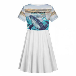 Personalized South Africa Whale Hermanus Fest Kid Short Sleeve Dress - African Pride