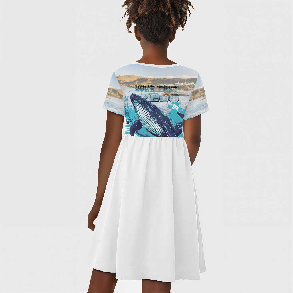 Personalized South Africa Whale Hermanus Fest Kid Short Sleeve Dress - African Pride