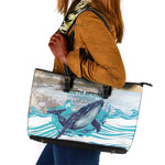 South Africa Whale Hermanus Fest Leather Tote Bag - African Pride