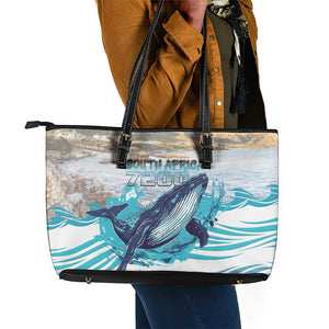 South Africa Whale Hermanus Fest Leather Tote Bag - African Pride