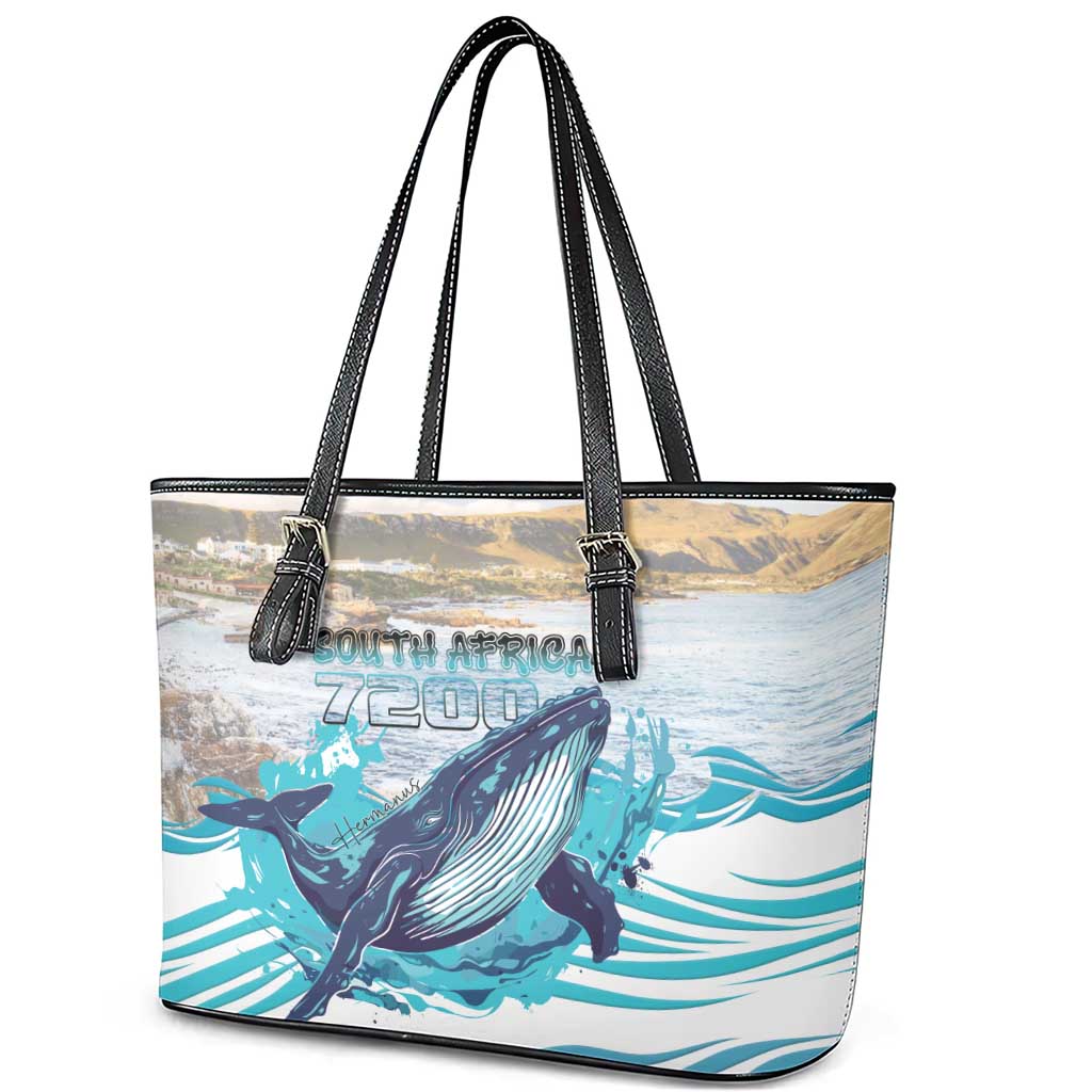 South Africa Whale Hermanus Fest Leather Tote Bag - African Pride