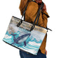 South Africa Whale Hermanus Fest Leather Tote Bag - African Pride