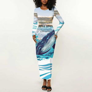 Personalized South Africa Whale Hermanus Fest Long Sleeve Bodycon Dress - African Pride