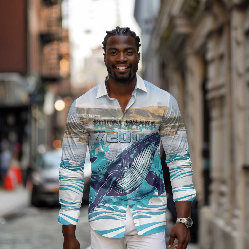 Personalized South Africa Whale Hermanus Fest Long Sleeve Button Shirt - African Pride