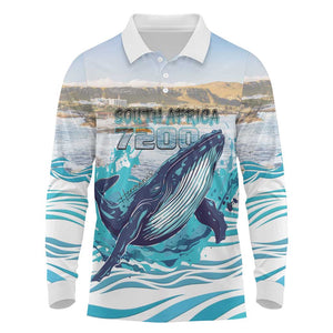 Personalized South Africa Whale Hermanus Fest Long Sleeve Polo Shirt - African Pride