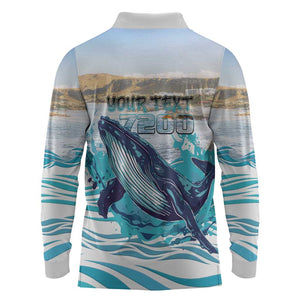 Personalized South Africa Whale Hermanus Fest Long Sleeve Polo Shirt - African Pride