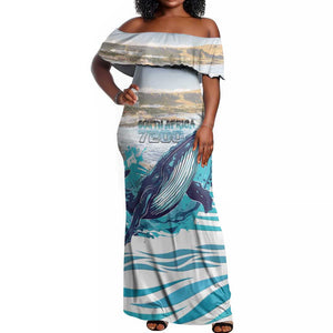 Personalized South Africa Whale Hermanus Fest Off Shoulder Maxi Dress - African Pride