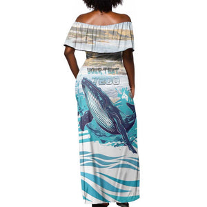 Personalized South Africa Whale Hermanus Fest Off Shoulder Maxi Dress - African Pride