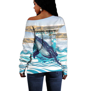 Personalized South Africa Whale Hermanus Fest Off Shoulder Sweater - African Pride