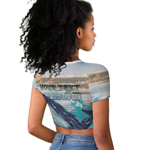 Personalized South Africa Whale Hermanus Fest Raglan Cropped T shirt - African Pride