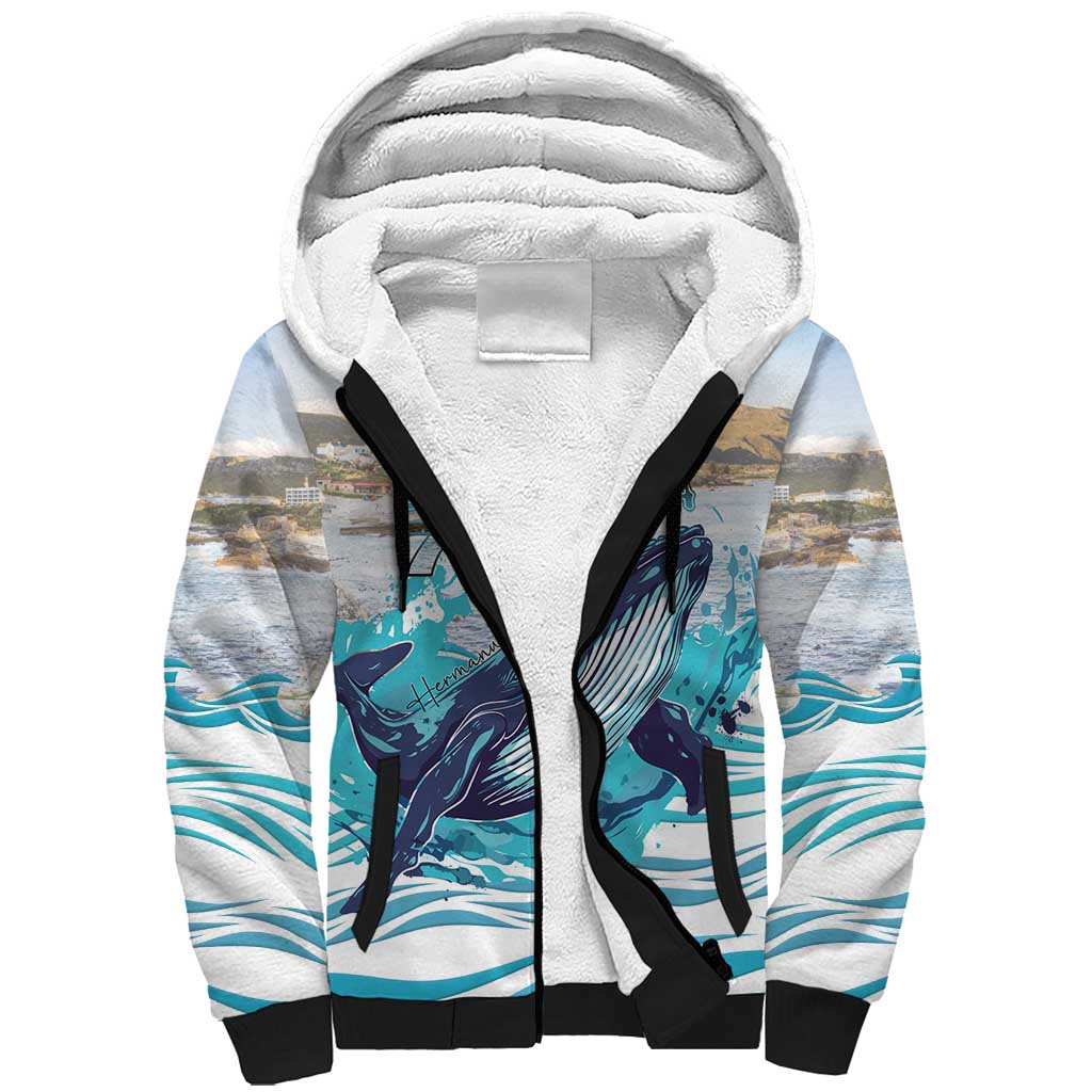 Personalized South Africa Whale Hermanus Fest Sherpa Hoodie - African Pride