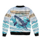 Personalized South Africa Whale Hermanus Fest Sleeve Zip Bomber Jacket - African Pride