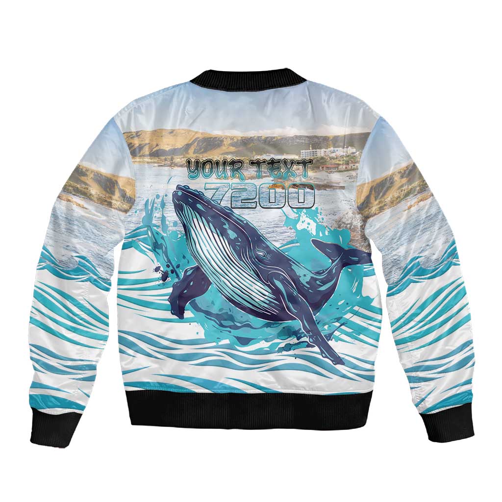 Personalized South Africa Whale Hermanus Fest Sleeve Zip Bomber Jacket - African Pride