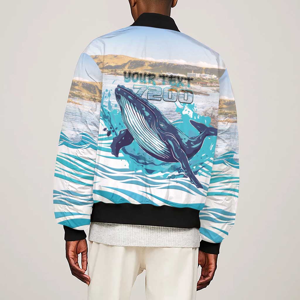 Personalized South Africa Whale Hermanus Fest Sleeve Zip Bomber Jacket - African Pride