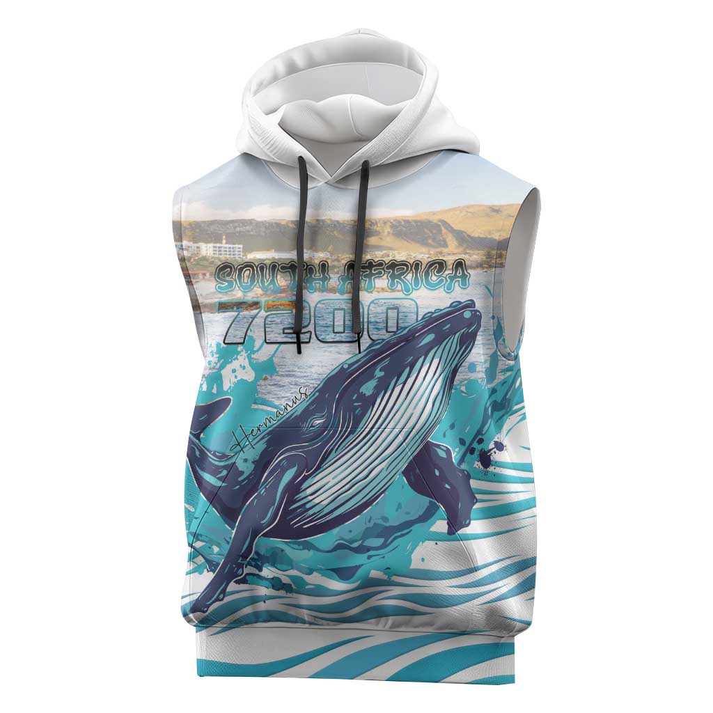 Personalized South Africa Whale Hermanus Fest Sleeveless Hoodie - African Pride