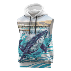 Personalized South Africa Whale Hermanus Fest Sleeveless Hoodie - African Pride