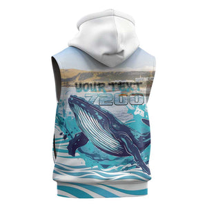 Personalized South Africa Whale Hermanus Fest Sleeveless Hoodie - African Pride